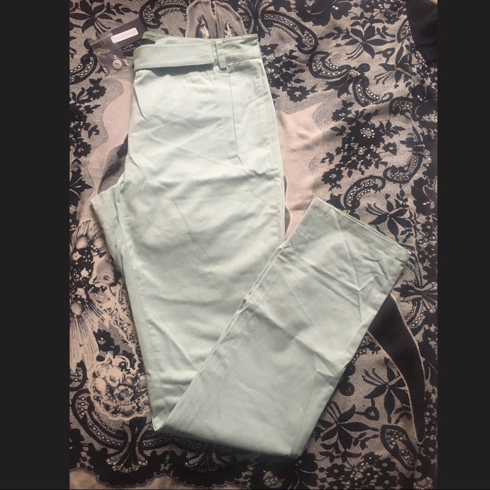 TIBI NWT Mint Green Straight Classic Trousers Pant